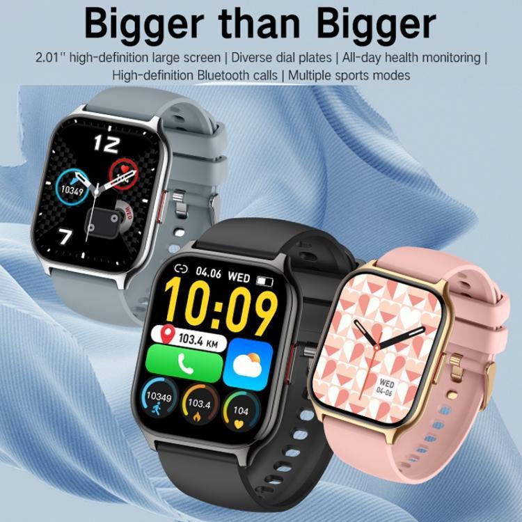 Blood Oxygen / Sleep / Heart Rate Health Monitoring Smart Watch Square Sports Double Strap Watch, Gold Steel+Silicone Pink, Black Steel+Silicone Black