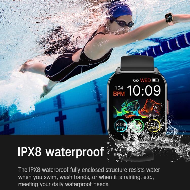 Blood Oxygen / Sleep / Heart Rate Health Monitoring Smart Watch Square Sports Double Strap Watch, Gold Steel+Silicone Pink, Black Steel+Silicone Black