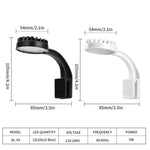 5W Blauweißes Aquarium-LED-Clip-Licht mit 12 LEDs, USB-betrieben, Mini-Aquarienleuchte für Wasserpflanzen, Wassergras & kleine Aquarien, 220V, 110V