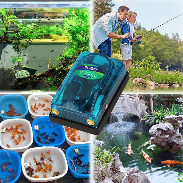 220-240V Transparente ultra-leise Aquarienluftpumpe, SOBO SB-248A 3W Einloch, SOBO SB-348A 5W Doppelloch