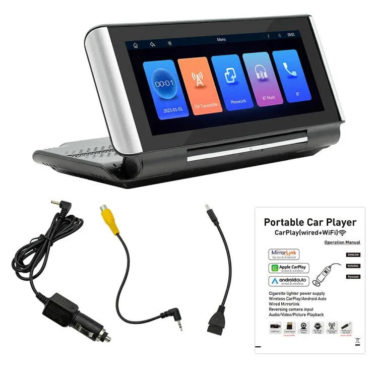 6,86 Zoll faltbarer, tragbarer Bluetooth MP5-Player für Autos mit MirrorLink-/CarPlay-/Android Auto-Unterstützung, B5370, B5370+4LED-Rückfahrkamera, B5370+8LED-Rückfahrkamera, B5370+12LED-Rückfahrkamera