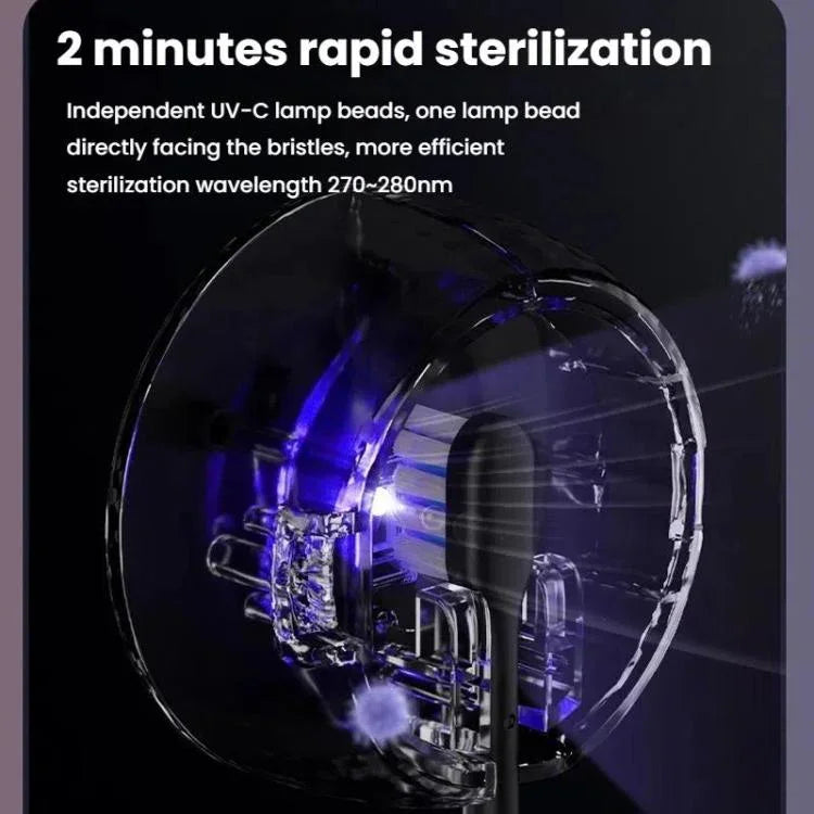 Wiederaufladbare elektrische Schallzahnbürste für Erwachsene mit individuellem Modus, antibakteriellen Bürstenköpfen, Smart Timer, Sterilisation Weiß, Sterilisation Hellviolett, Standard Weiß, Standard Hellviolett