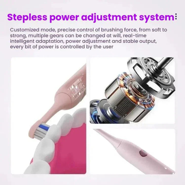 Wiederaufladbare elektrische Schallzahnbürste für Erwachsene mit individuellem Modus, antibakteriellen Bürstenköpfen, Smart Timer, Sterilisation Weiß, Sterilisation Hellviolett, Standard Weiß, Standard Hellviolett