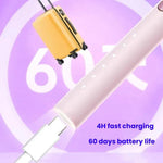 Wiederaufladbare elektrische Schallzahnbürste für Erwachsene mit individuellem Modus, antibakteriellen Bürstenköpfen, Smart Timer, Sterilisation Weiß, Sterilisation Hellviolett, Standard Weiß, Standard Hellviolett