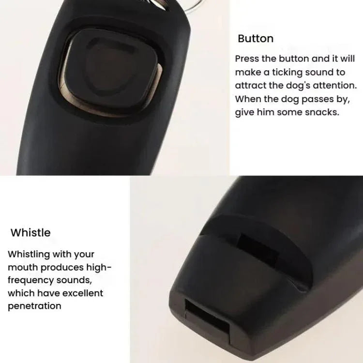 2-in-1-Hundetraining-Clicker mit langer Handschlaufe
