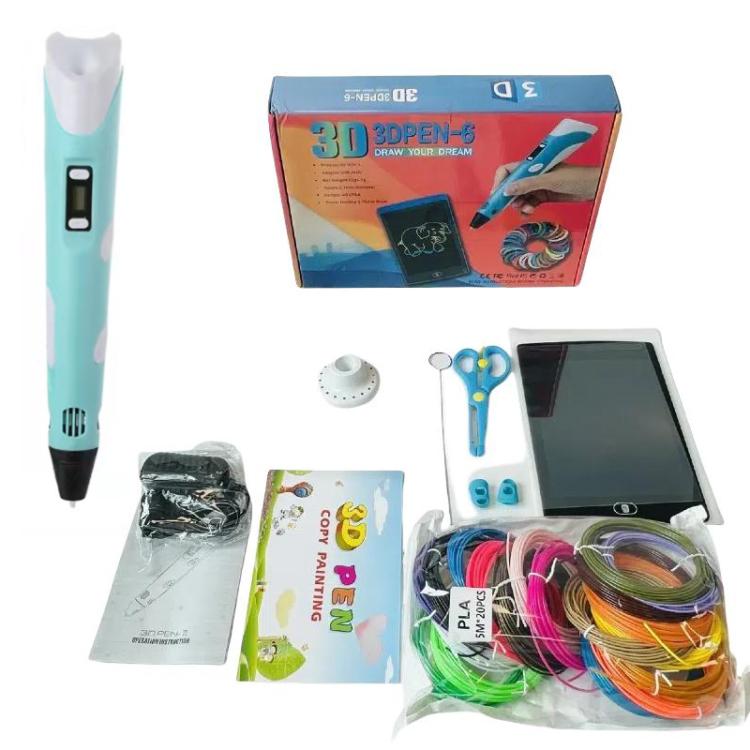 Handgehaltenes 3D-Druckstift-Set mit 20 Farben PLA-Filament, Zeichenblock, Sockel, Schere, Fingerschutz, Kunstbuch & Zubehör, US-Stecker, UK-Stecker, EU-Stecker
