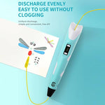 Handgehaltenes 3D-Druckstift-Set mit 20 Farben PLA-Filament, Zeichenblock, Sockel, Schere, Fingerschutz, Kunstbuch & Zubehör, US-Stecker, UK-Stecker, EU-Stecker
