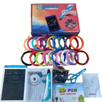 Handgehaltenes 3D-Druckstift-Set mit 20 Farben PLA-Filament, Zeichenblock, Sockel, Schere, Fingerschutz, Kunstbuch & Zubehör, US-Stecker, UK-Stecker, EU-Stecker
