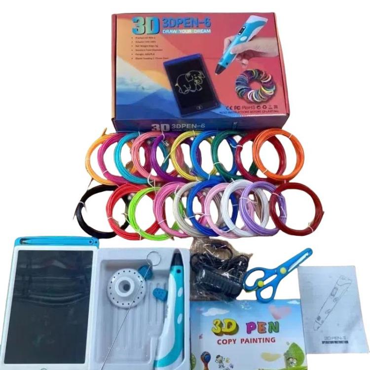 Handgehaltenes 3D-Druckstift-Set mit 20 Farben PLA-Filament, Zeichenblock, Sockel, Schere, Fingerschutz, Kunstbuch & Zubehör, US-Stecker, UK-Stecker, EU-Stecker