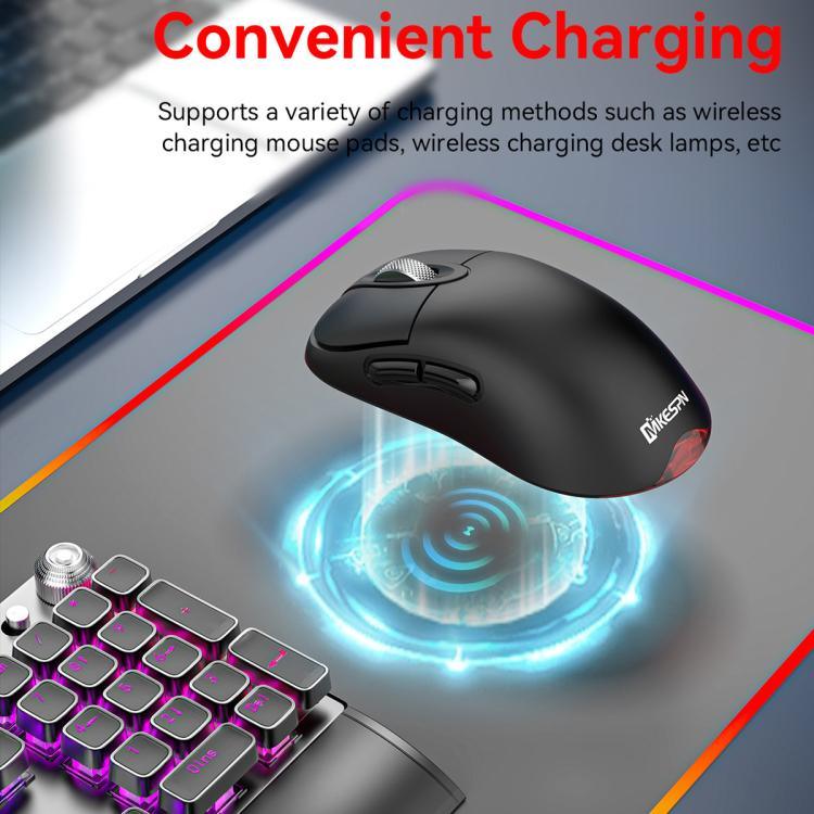 Kabellose Tri-Mode-Gaming-Maus, 24000 DPI, 6 RGB-Beleuchtungsmodi, wiederaufladbar, Makro-programmierbar, Schwarz, Weiß, Rosa, kabelloses Laden Schwarz, kabelloses Laden Weiß, kabelloses Laden Rosa