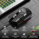 MKESPN X13 RGB kabelgebundene Gaming-Maus, volle Geschwindigkeit, 12400 DPI, 10 Tasten, Doppel-Scrollrad, Swing-Makro programmierbare Maus, X13