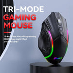 MKESPN W605 Triple-Mode 24000 DPI 12-Tasten kabellose Gaming-Maus Makro-Anpassung, W605