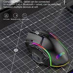 MKESPN W605 Triple-Mode 24000 DPI 12-Tasten kabellose Gaming-Maus Makro-Anpassung, W605