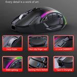 MKESPN W605 Triple-Mode 24000 DPI 12-Tasten kabellose Gaming-Maus Makro-Anpassung, W605