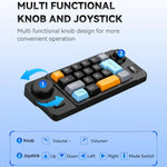 MKESPN  19-Key USB-C Wired Gaming Keyboard Macro Programmable Hot-Swappable Design with Control Knob & Joystick Scroll Wheel, K811  Black