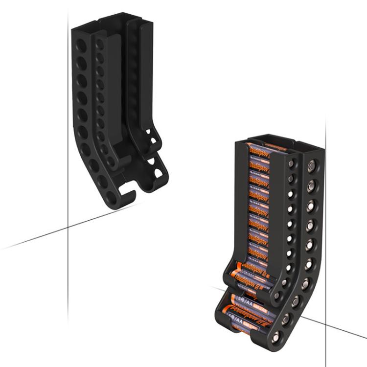 Wandmontierter Batterie-Organizer für 10 AA & 10 AAA Batterien Platzsparendes Batterielagerregal