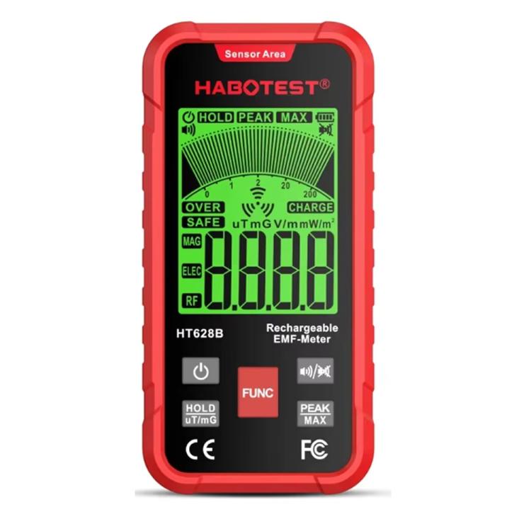 HABOTEST HT628B Multi-Feld EMF-Messgerät Wiederaufladbarer elektromagnetischer Strahlungstester, HT628B