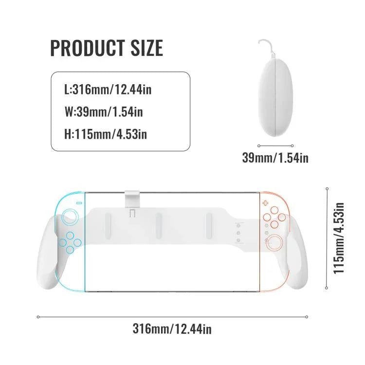 Ergonomischer, rutschfester Griff für Nintendo Switch 2 / Switch / Switch OLED, JYS-NS2297 Schwarz, JYS-NS2297 Weiß