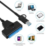 USB 3.0/USB-C zu SATA 22-Pin Adapterkabel für 2,5-Zoll Laptop HDD/SSD, 25cm