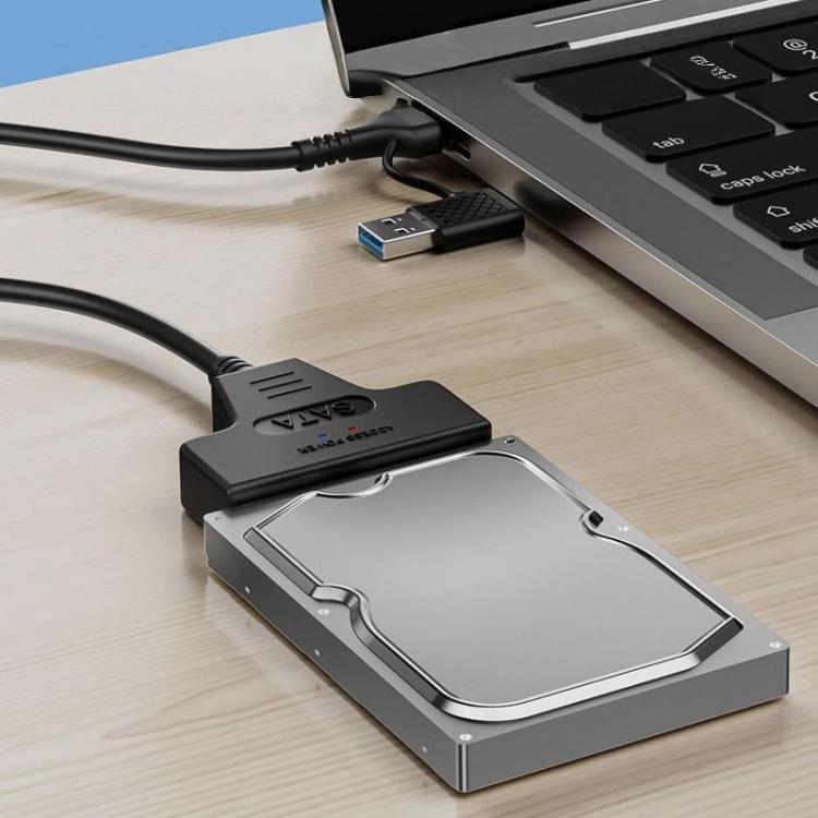 USB 3.0/USB-C zu SATA 22-Pin Adapterkabel für 2,5-Zoll Laptop HDD/SSD, 25cm