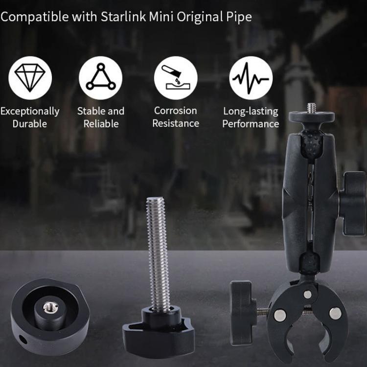 Für Starlink Mini Aluminiumlegierung Halterungsadapter Schwerlast-Klemmhalterung, S8600
