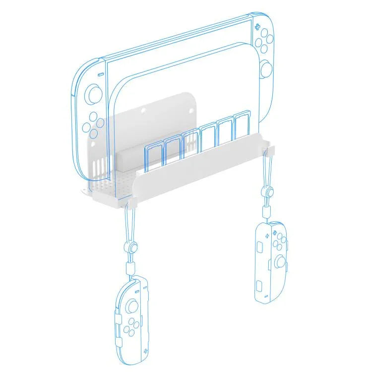 Wandhalterung für Nintendo Switch 2/Switch/Switch OLED &amp; Joy-Con mit Aufbewahrung für Spielkarten