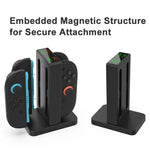 DOBE 4-in-1 Magnetische Ladestation für Nintendo Switch 2 Controller mit LED-Anzeigen und Modulaufbewahrung, TNS-3192B