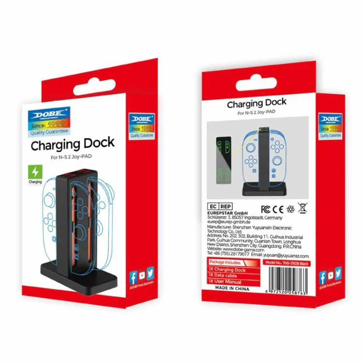DOBE 4-in-1 Magnetische Ladestation für Nintendo Switch 2 Controller mit LED-Anzeigen und Modulaufbewahrung, TNS-3192B