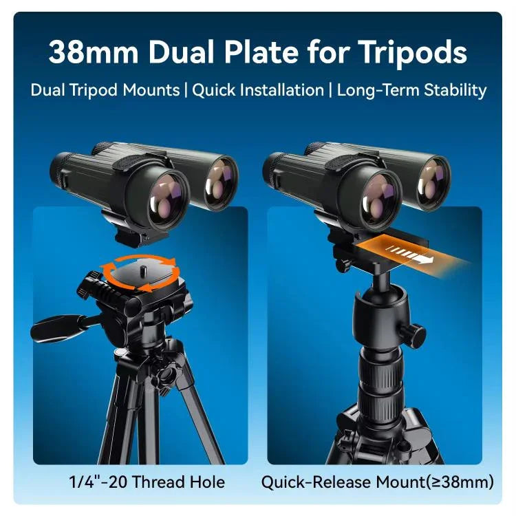 APEXEL BinoClamp Pro Schnellwechsel-Fernglashalterung 360-Grad-drehbarer Aluminium-Fernglashalter, APL-F007