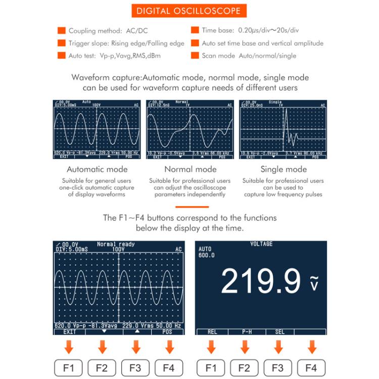 Oszilloskop Multimeter 200Msps Abtastrate 40MHz Oszilloskop + Multimeter 2 in 1, ET827