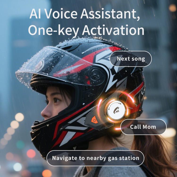M9 Motorradhelm Bluetooth Headset IPX6 Wasserdicht, Automatische Anrufannahme, HD Klang für Fahrer/Lieferung/Gruppen-Interkom, M9
