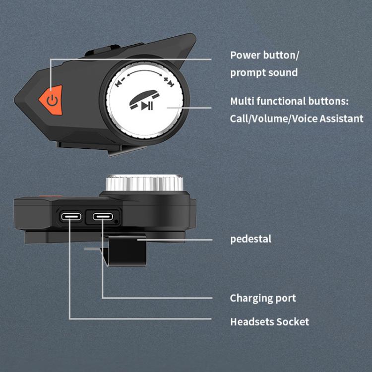 M9 Motorradhelm Bluetooth Headset IPX6 Wasserdicht, Automatische Anrufannahme, HD Klang für Fahrer/Lieferung/Gruppen-Interkom, M9
