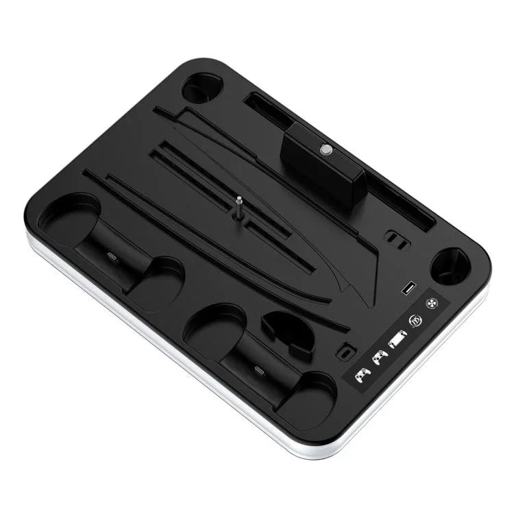 JYS Ladestation mit Display für PS5/PS5 Slim/PS Portal Dual-Controller-Dock mit Kühlgebläse und Kopfhörerhaken