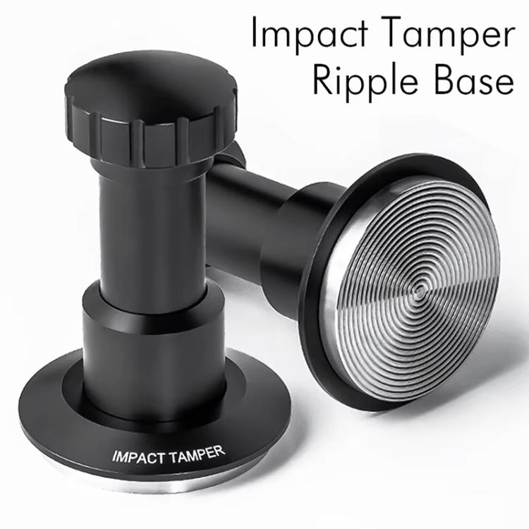 Verstellbarer Impact-Kaffeestampfer mit Gewindebasis Federbelastetes Espresso-Stempelwerkzeug, 51 mm, 53 mm