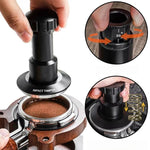 Verstellbarer Impact-Kaffeestampfer mit Gewindebasis Federbelastetes Espresso-Stempelwerkzeug, 51 mm, 53 mm