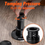 Verstellbarer Impact-Kaffeestampfer mit Gewindebasis Federbelastetes Espresso-Stempelwerkzeug, 51 mm, 53 mm