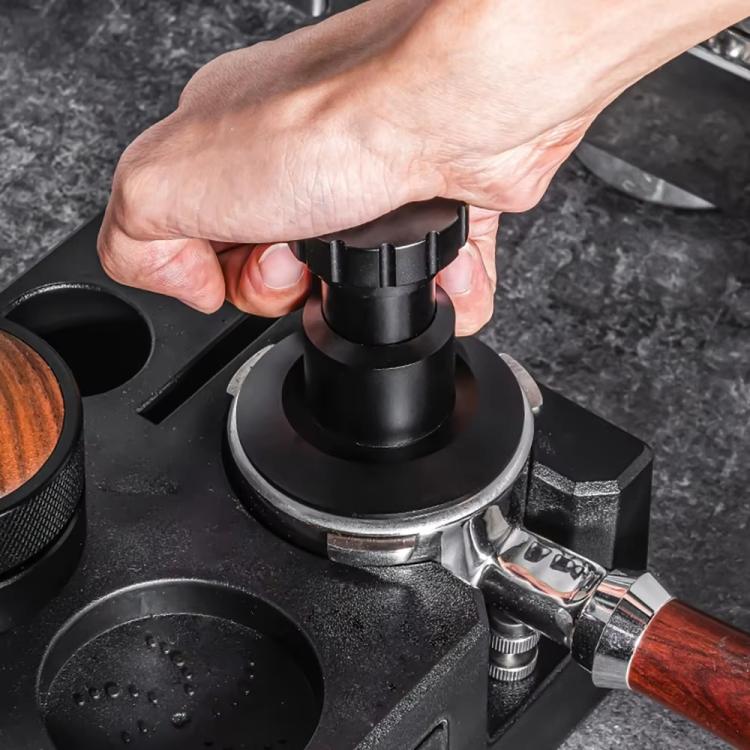 Verstellbarer Impact-Kaffeestampfer mit Gewindebasis Federbelastetes Espresso-Stempelwerkzeug, 51 mm, 53 mm