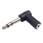 6,35mm zu 3,5mm Stecker 90-Grad Kopfhörer-Mikrofon Audioadapter, 6,35mm zu 3,5mm