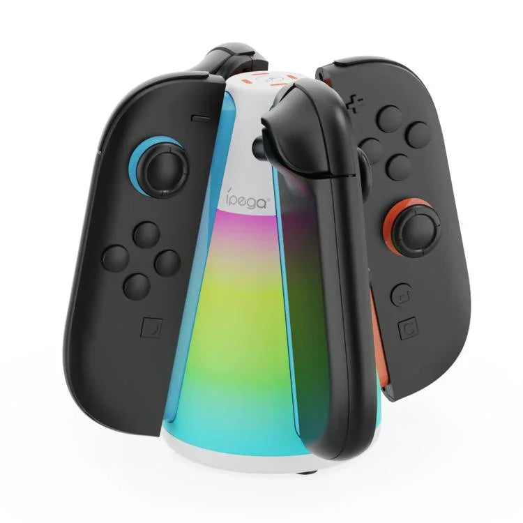 Für Nintendo Switch 2 Joy-Con Controller ipega 4-in-1 Ladestation Quad-Ladegerät-Station mit RGB-Licht