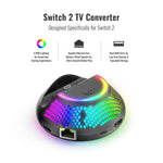 Für Nintendo Switch 2 JYS 4K 60Hz TV-Dock 5-in-1 HUB mit Gigabit-Ethernet-Anschluss und RGB-Umgebungsbeleuchtung, JYS