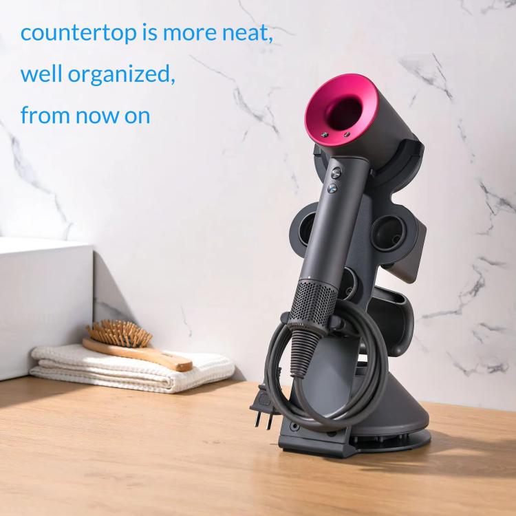 For Dyson Supersonic Hair Dryer Desktop Holder Metal Stand with Cable Organizer, Detachable Black