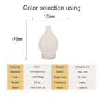 100ML Hohle Rattan Ultraschall-Luftbefeuchter & Aromatherapie-Diffusor mit 7-Farben LED-Lichtern, 5V USB, 24V EU-Stecker