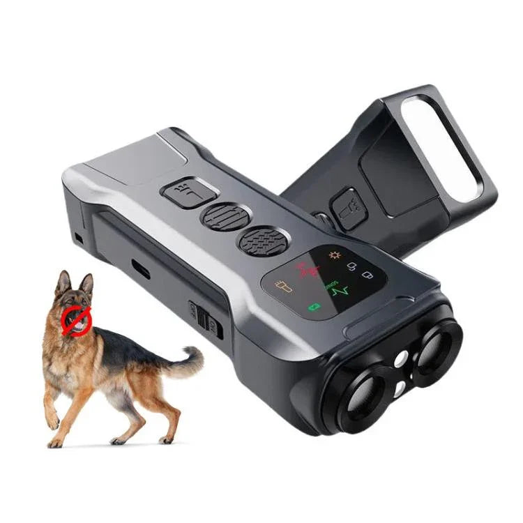P9 Ultraschall-Hundeabwehrgerät mit zwei Köpfen, wiederaufladbar, mit Farbbildschirm und LED-Rücklicht, P9