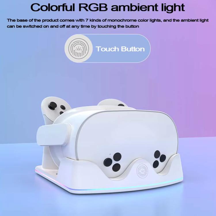 Für Meta Quest 3S / 3 / 2 iplay HBV-641 Controller-Aufbewahrungsständer VR-Headset-Ladestation mit LED-Licht