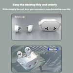 Für Meta Quest 3S / 3 / 2 iplay HBV-641 Controller-Aufbewahrungsständer VR-Headset-Ladestation mit LED-Licht