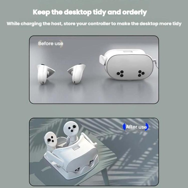 Für Meta Quest 3S / 3 / 2 iplay HBV-641 Controller-Aufbewahrungsständer VR-Headset-Ladestation mit LED-Licht
