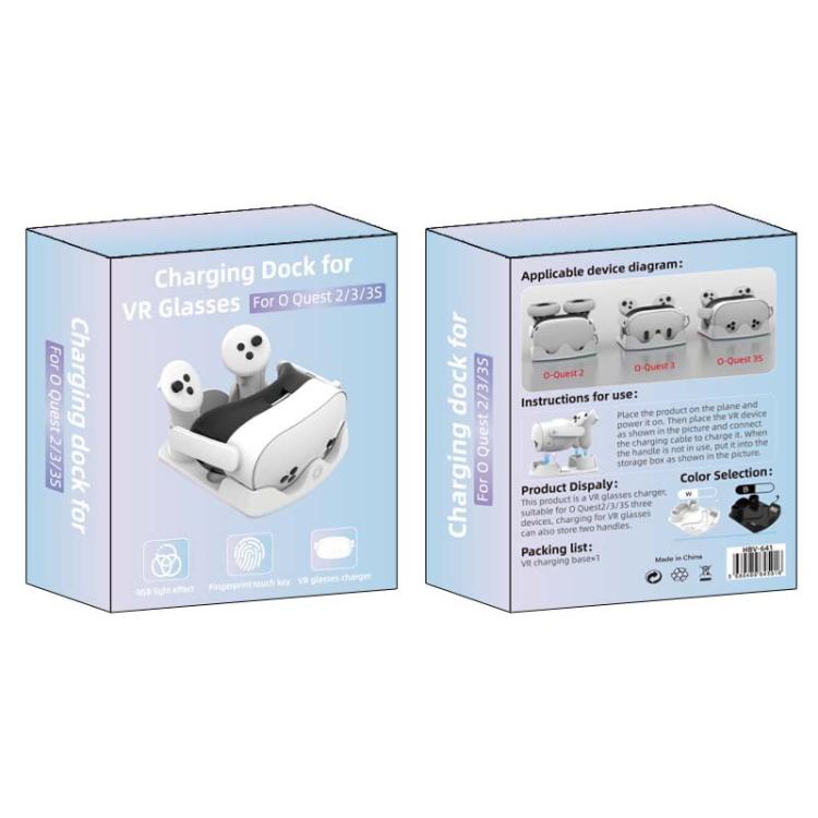 Für Meta Quest 3S / 3 / 2 iplay HBV-641 Controller-Aufbewahrungsständer VR-Headset-Ladestation mit LED-Licht