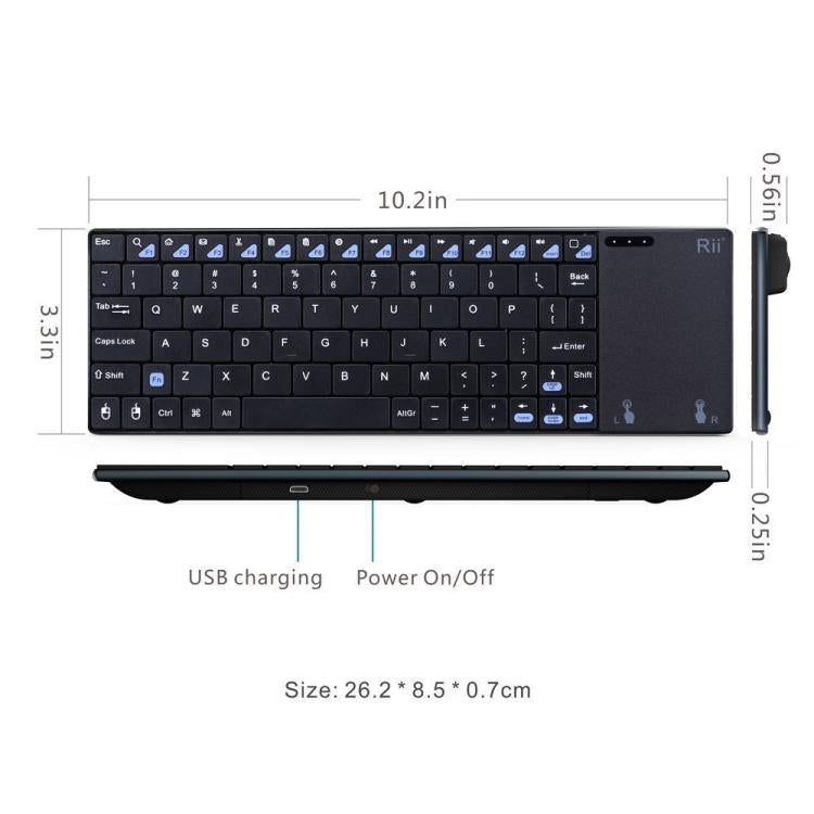 Rii K12+ Büro Computer Notebook Stille 2,4GHz Kabellose Mini Tastatur