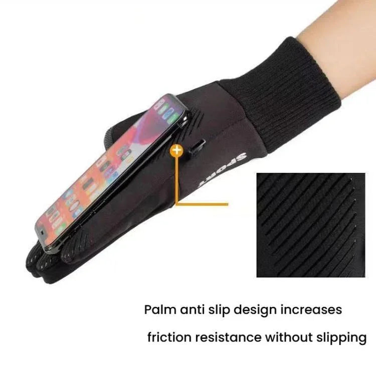 Outdoor Fleecegefütterte Rutschfeste Warme Fahrradhandschuhe mit Touchscreen-Funktion