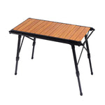 CLS Outdoor Aluminium Eierrolltisch Klappbarer Campingtisch, 8245 6 Platten, 9545 Zusammengeklappt 7 Platten, 8744 Schwarz, 8744 Holzmaserung, 8744 Schwarz+4 PU-Haken, 8744 Holzmaserung+4 PU-Haken